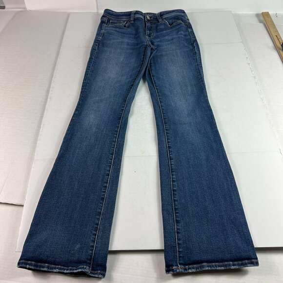 American Eagle Jeans Women 29x31* Low Rise Kick Boot Cut Blue Faded Denim Tag 6L - Picture 1 of 16